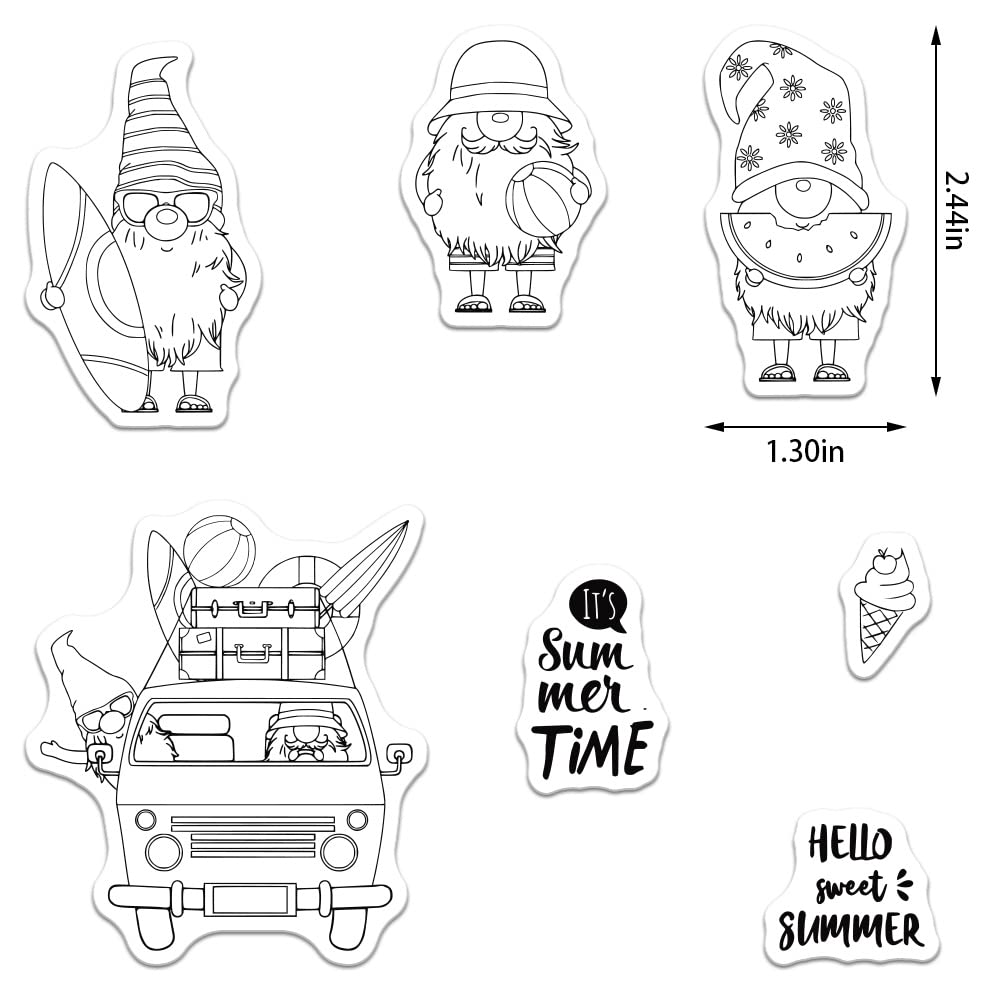 Elf Cutting Dies & Clear Stamps Set - Summer Themed Words for Card Making, Scrapbooking, DIY Photo Albums | Dwarf Embossing Stencil Template Tool for Craft Decoration | Perfect for Greeting Cards, Invitations & Memory Books