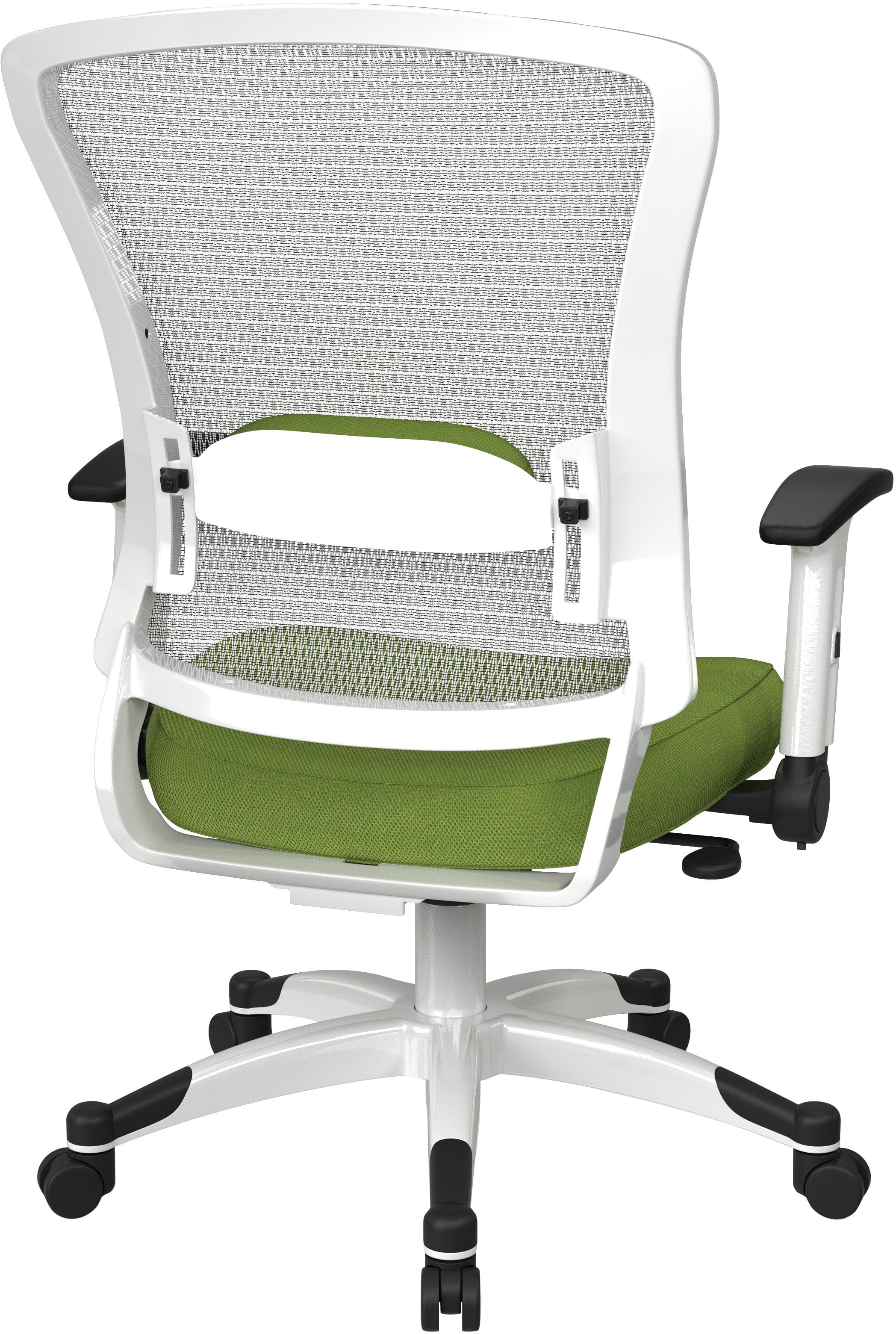 Office Star White Frame Managers Chair - Ergonomic Mesh Back, Adjustable Height, Fun Colors (317W W1C1F2W) - Perfect for Home Office, Conference Rooms & Executive Workspaces