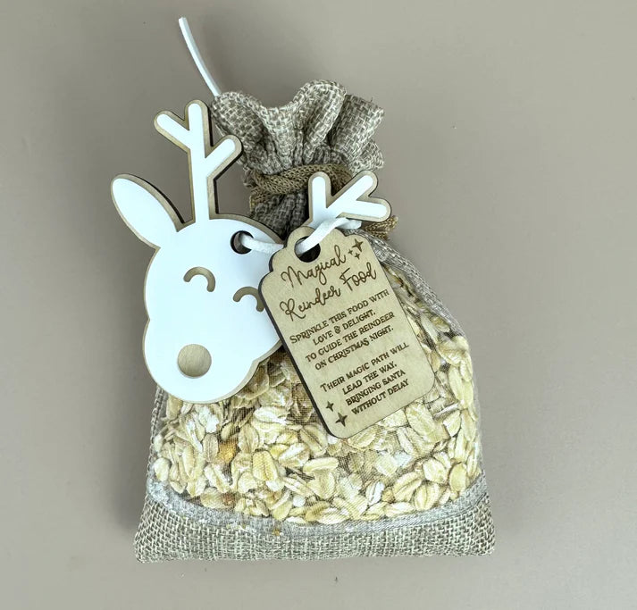 Christmas Eve Magic Reindeer Food Pouch - Glittery Holiday Treat for Santa's Reindeer - Perfect for Christmas Eve Family Traditions & Holiday Magic