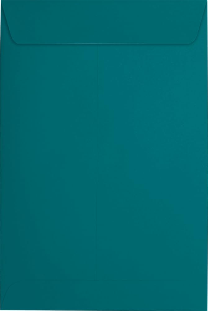 Premium 6x9 Open End Envelopes - Self Seal Teal Colored 80lb Text Paper - Pack of 1000 for Business Mailing, Invitations & Office Supplies | LUXPaper Brand
