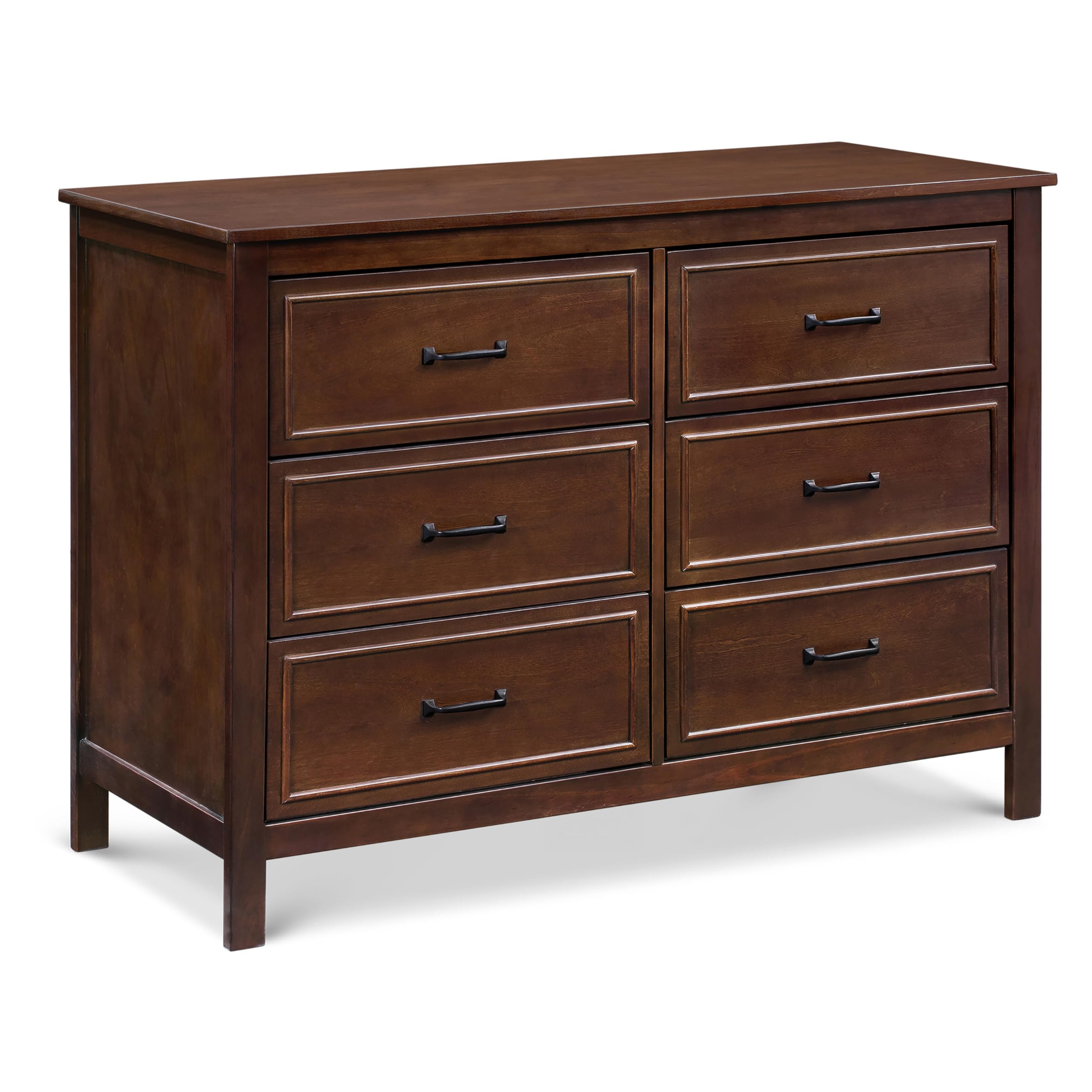 DaVinci Charlie 6-Drawer Double Dresser in Espresso Finish - Modern Wooden Chest of Drawers for Bedroom Storage & Organization