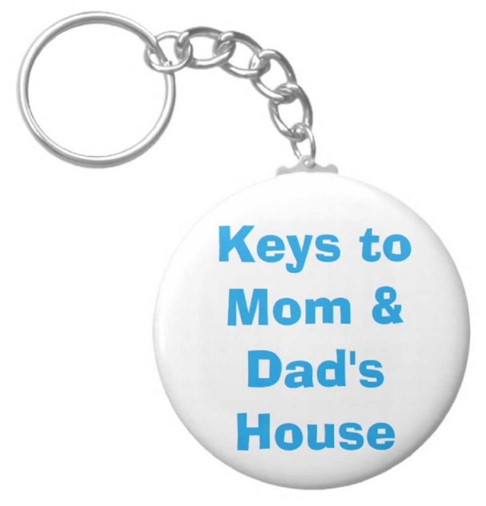 A&T Designs 2.25” Heart Keychain for Parents - 'Keys to Mom and Dad's House' Gift for Adult Children, Perfect for Housewarming, Birthday & Holiday Presents | Durable Metal Key Ring for Home, Car or Purse
