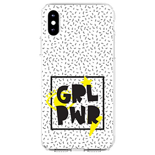 Girl Power - GRL PWR - Yellow & Black Box On Clear Case