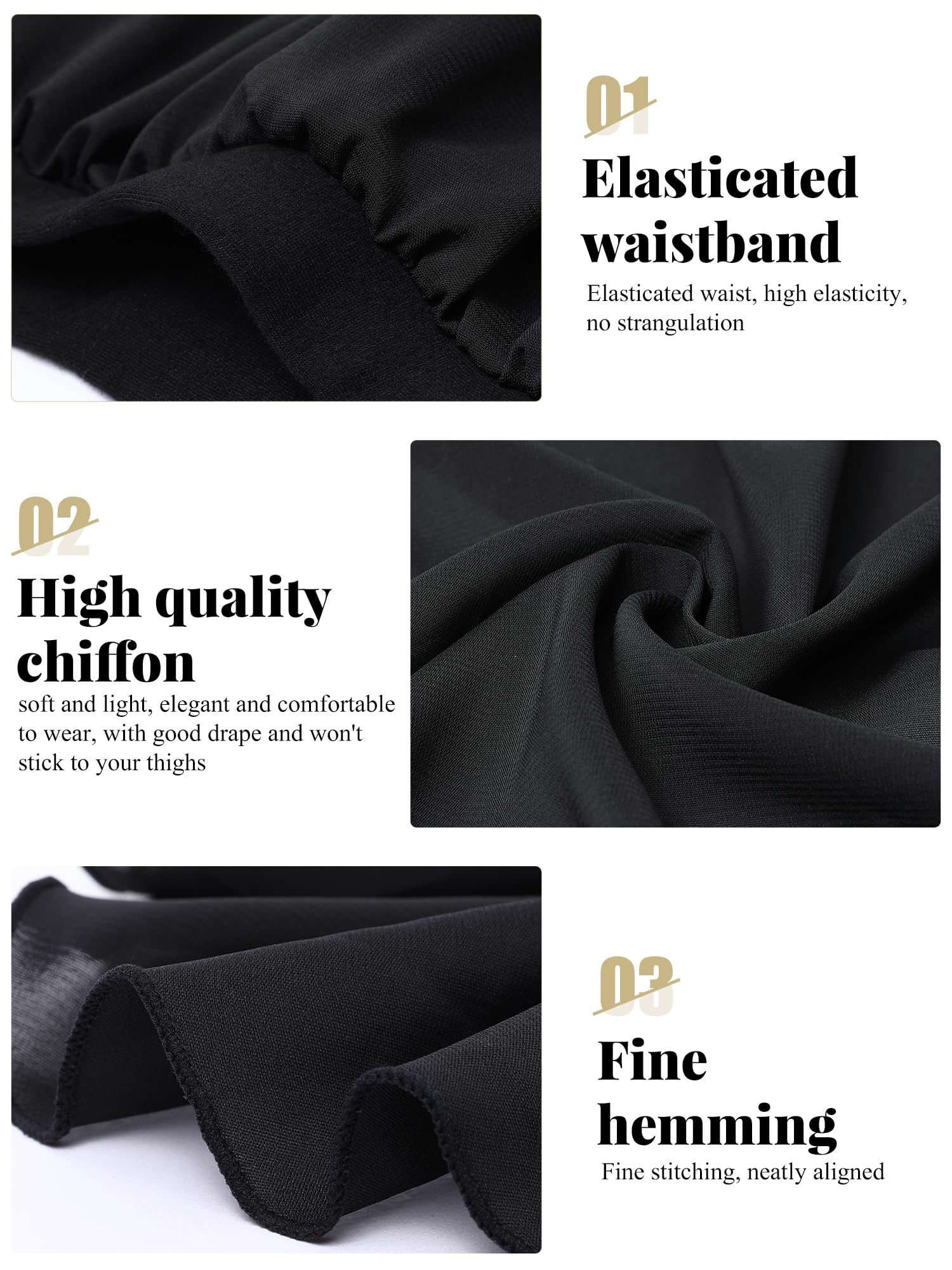 Elegant Ballet Wrap Skirt - Soft Chiffon Pull-on Dance Skirt with Elastic Waist for Women & Girls - Perfect for Ballet Class, Dance Practice, and Performance Costumes