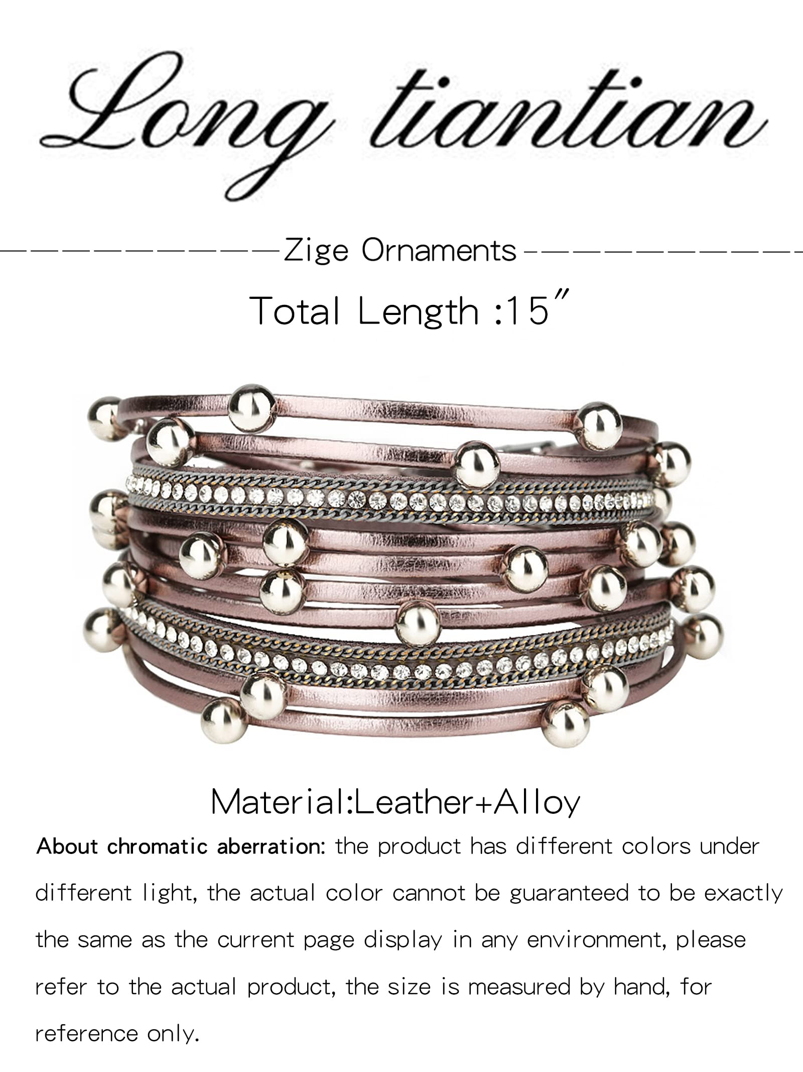 Boho Leather Wrap Bracelets for Women - Trendy Stackable Infinity Bracelets with Clasp - Adjustable Wrist Jewelry for Casual, Festival & Everyday Wear