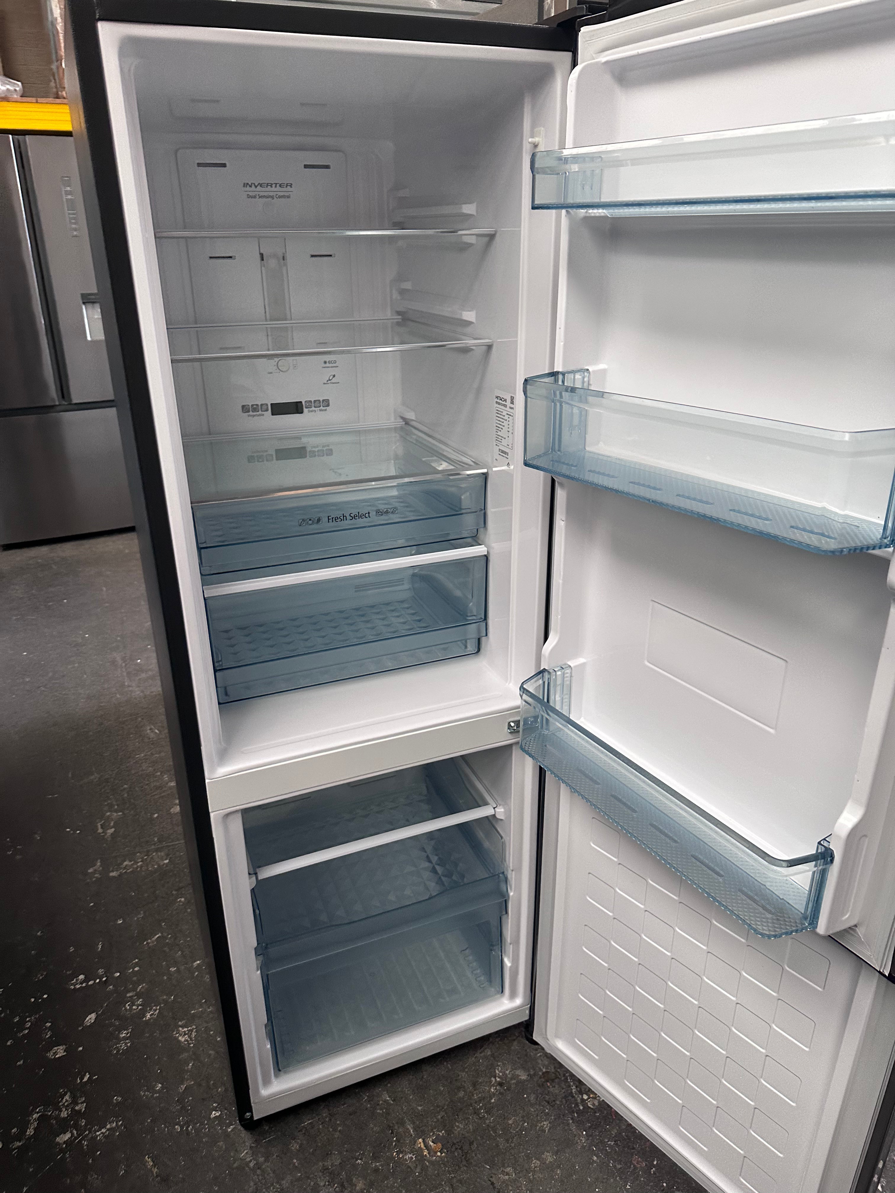 Hitachi 303L RB330PT9BSL Bottom Mount Refrigerator - Energy Efficient, Stainless Steel Finish [Factory Second] for Modern Kitchen & Small Apartment