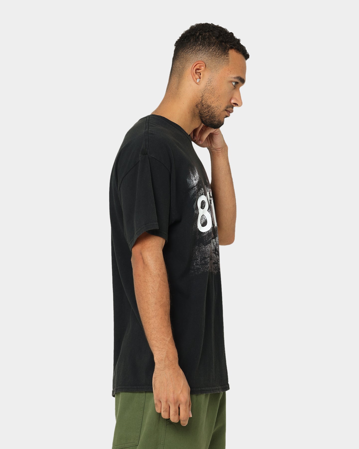 8 Mile Vintage T-Shirt - Black Wash | American Thrift X 8 Mile | Retro Hip Hop Style for Concerts & Streetwear