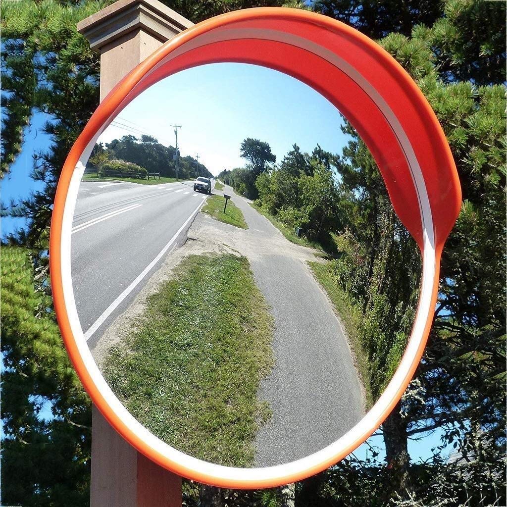 FXLYMR Convex Mirror Traffic Safety Road Mirror - Wide Angle Lens for Blind Spot Detection, Large Round Observation Mirror for Indoor & Outdoor Use - Anti-Theft Surveillance Mirror for Parking Lots, Warehouses, and Driveways