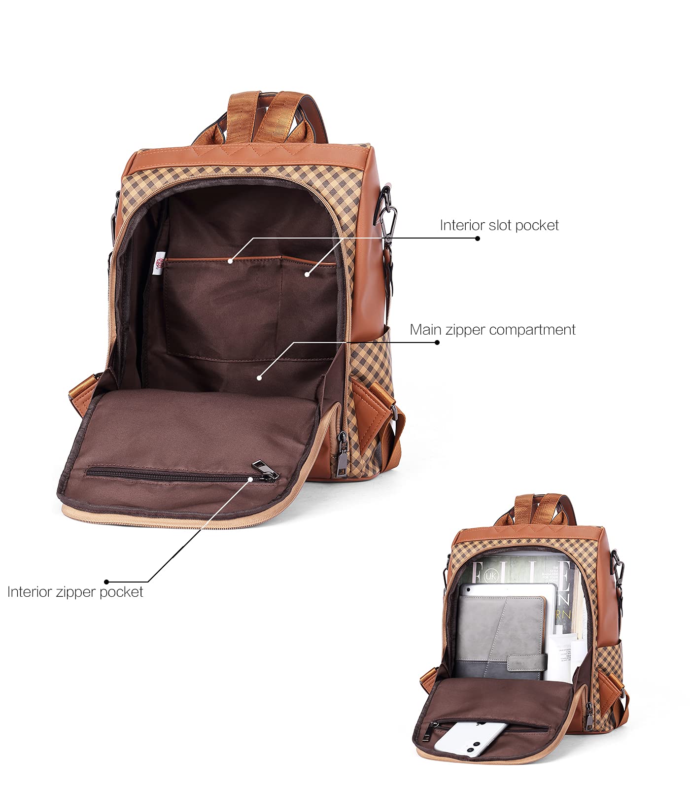 Telena Women's PU Leather Anti-Theft Travel Backpack Purse - Stylish Shoulder Bag with Tassel for Work, School, Commuting & Weekend Getaways
