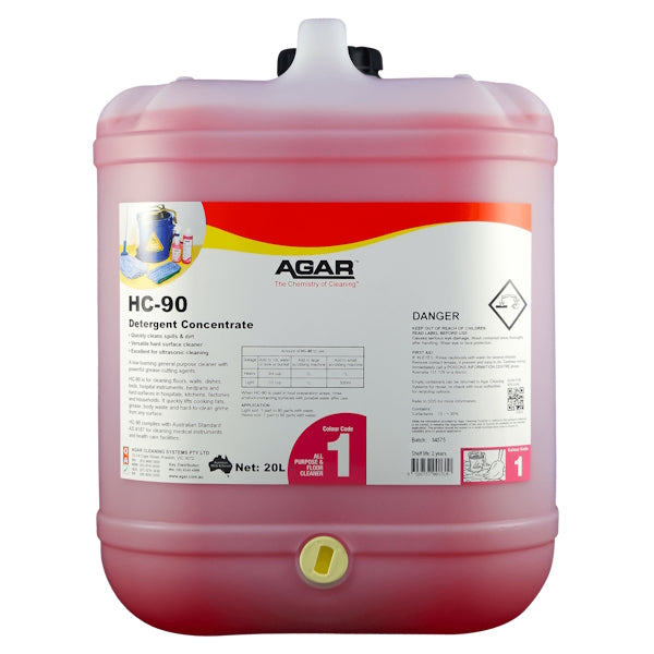 Agar HC 90 Low Foaming Mopping Detergent - Professional Floor Cleaner for Hardwood, Tile & Vinyl - Ideal for Homes, Offices & Commercial Spaces
