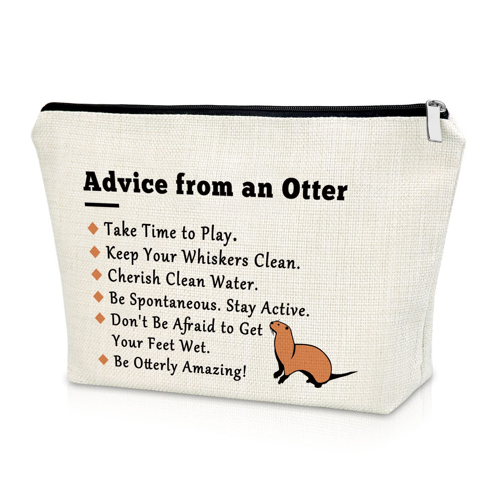 Cute Sazuwu Otter Makeup Bag - Perfect Gift for Women, Animal Lovers & Friends - Travel Cosmetic Pouch for Birthday, Christmas & Daily Use