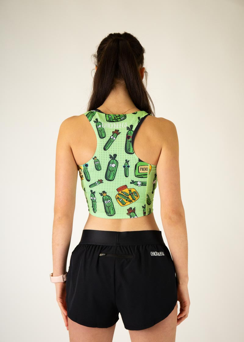Pickles PWR Women's Crop Top - Trendy Athletic Workout Shirt for Running, Yoga & Gym - Comfortable & Breathable Fitness Apparel