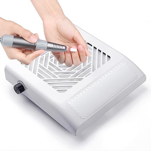 Saviland 80W Rechargeable Nail Dust Collector with Filter | Strong Suction Nail Vacuum Cleaner & Dust Extractor | Perfect for Nail Art Removal, Nail Care & Home Salon Use