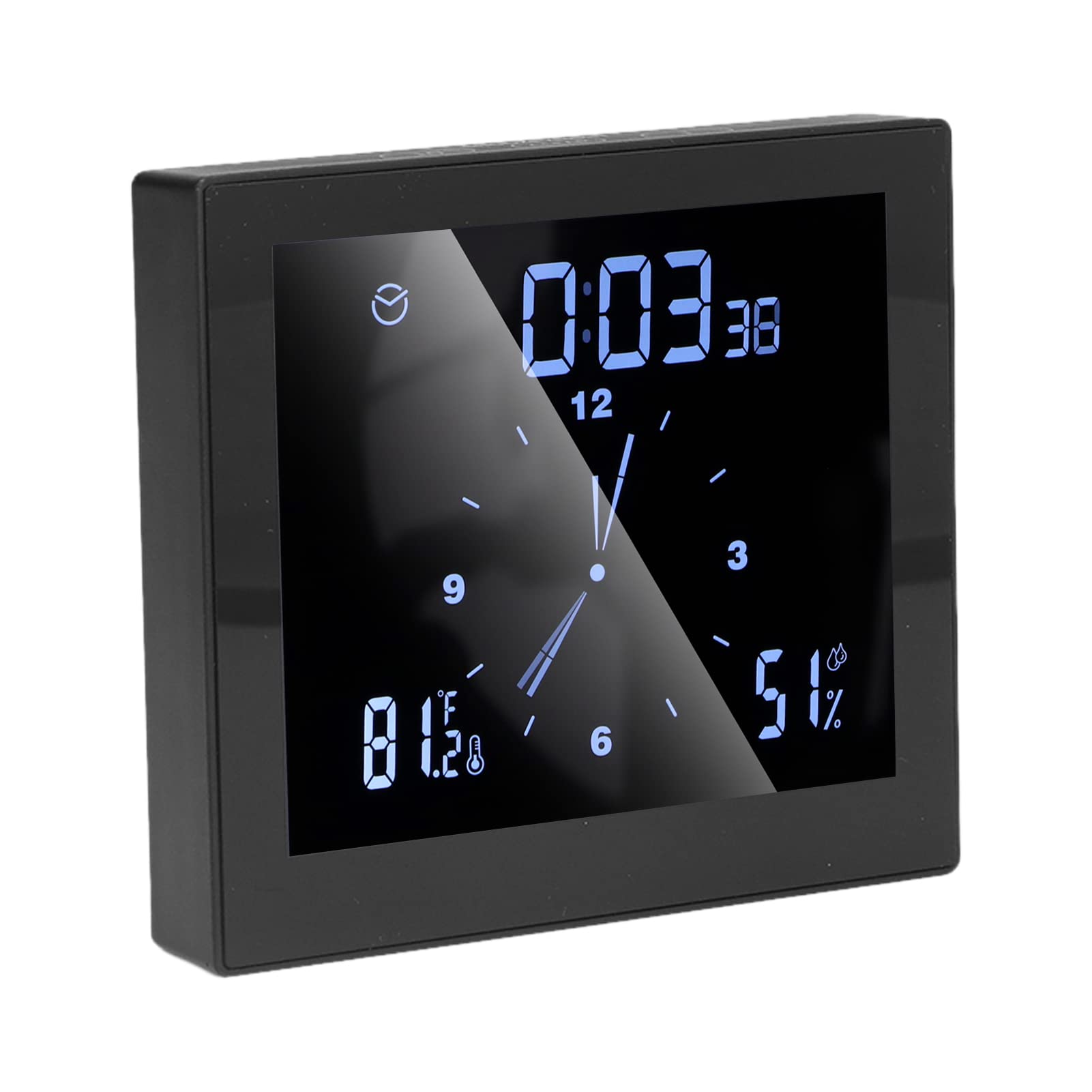 Atyhao Waterproof Shower Clock with Humidity & Temperature Display - Digital Timer for Bathroom, Gym, Pool - Indoor/Outdoor Use (Black) | Perfect for Spa, Sauna & Home Decor