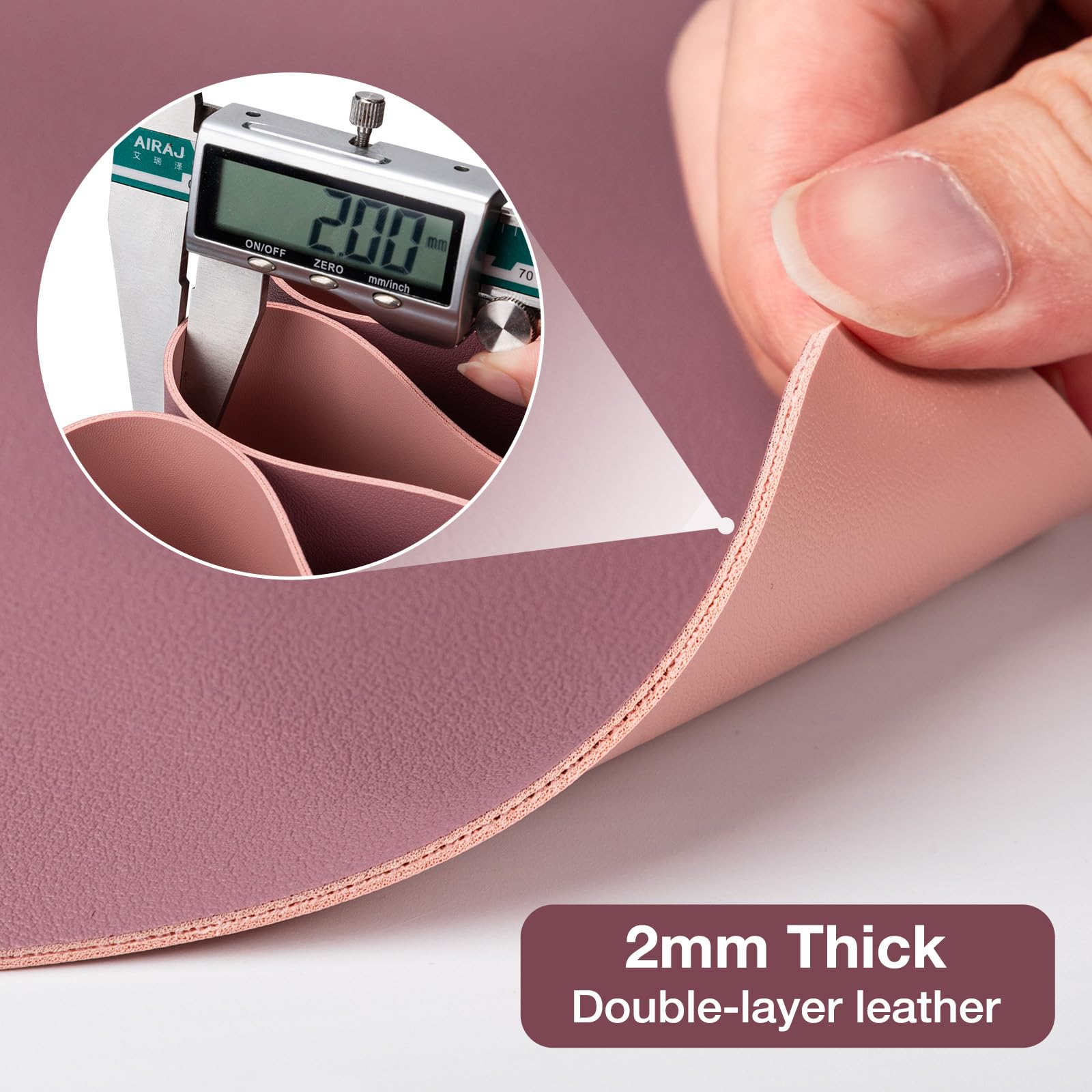 Noverlife Large Leather Makeup Table Mat - 31.5x15.7 Inch Vanity Desk Cover, Easy Clean Counter Protector for Laptop, Writing & Crafts | Waterproof Desk Pad for Home & Office (Pink & Purple) | Perfect for Beauty Stations, Work Desks & Creative Spaces