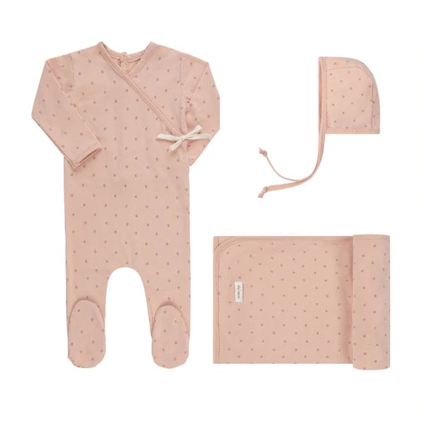 Elys & Co Cotton Diamond Collection Baby Gift Box with Bonnet - Newborn 1 Month Size - Perfect for Baby Showers, Christenings & First Birthday Gifts