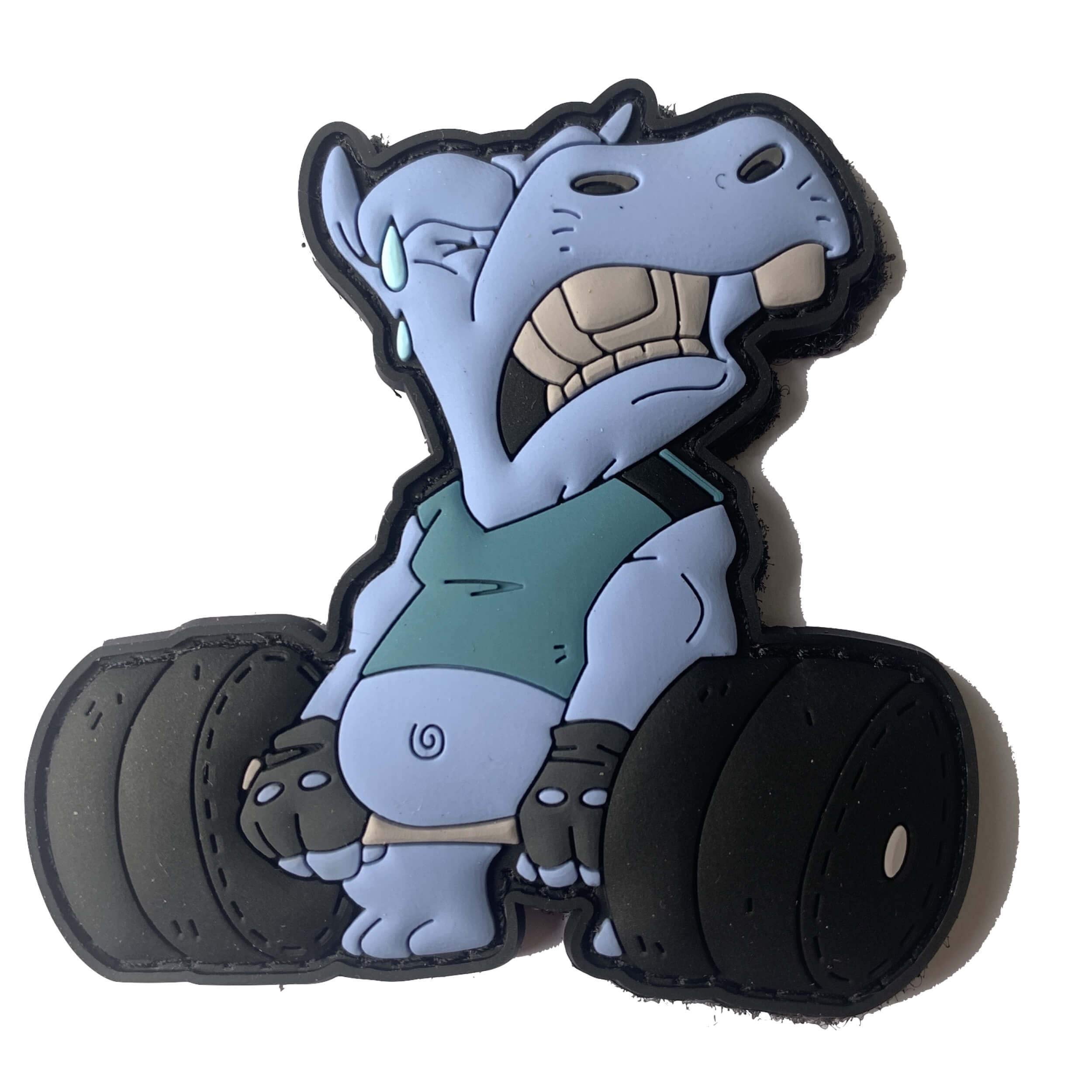 CrossFit Workout Deadlift Patch - Hippo Squad Fitness Apparel for Gym & Weightlifting Training - Perfect for CrossFit, Powerlifting & Strength Training