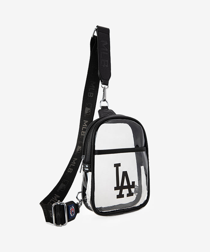 Official MLB Los Angeles Dodgers Clear Mini Sling Bag - Lightweight Stadium Approved Crossbody Purse for Baseball Games, Concerts & Outdoor Events
