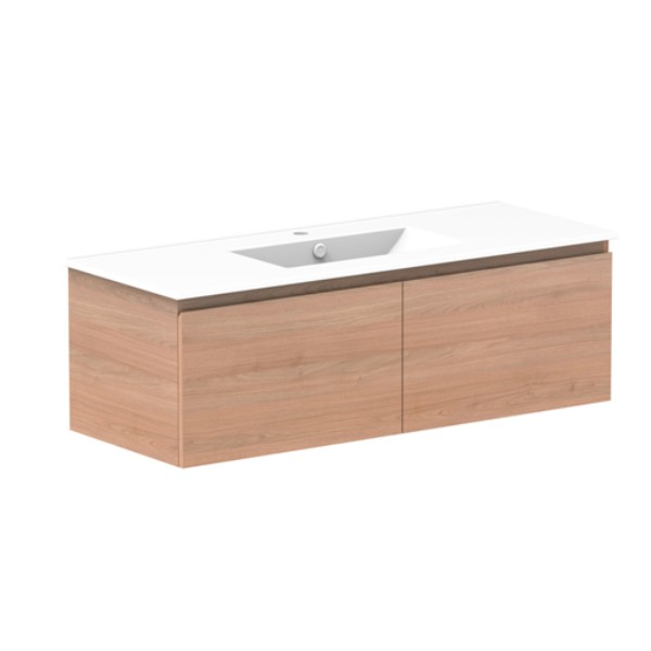 ADP Glacier Pro All Drawer Slim Vanity with Ceramic Top - Modern Bathroom Vanity with Storage for Small Spaces, Perfect for Apartments & Powder Rooms