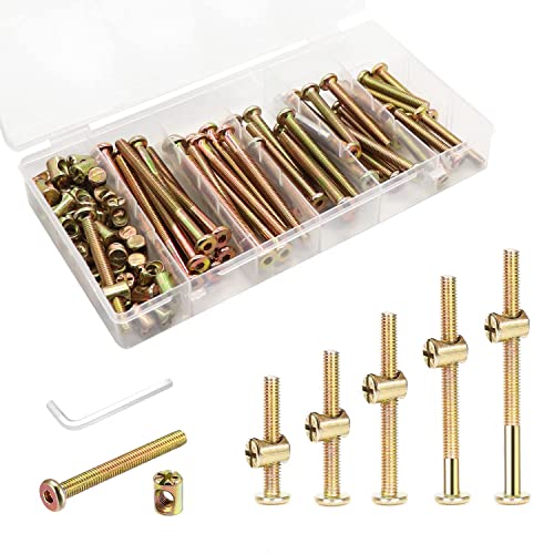 Baby Crib Screws Kit - 16pcs M6 Hex Bolts & Nuts for Delta/Graco Cribs - Secure Bed Frame Assembly