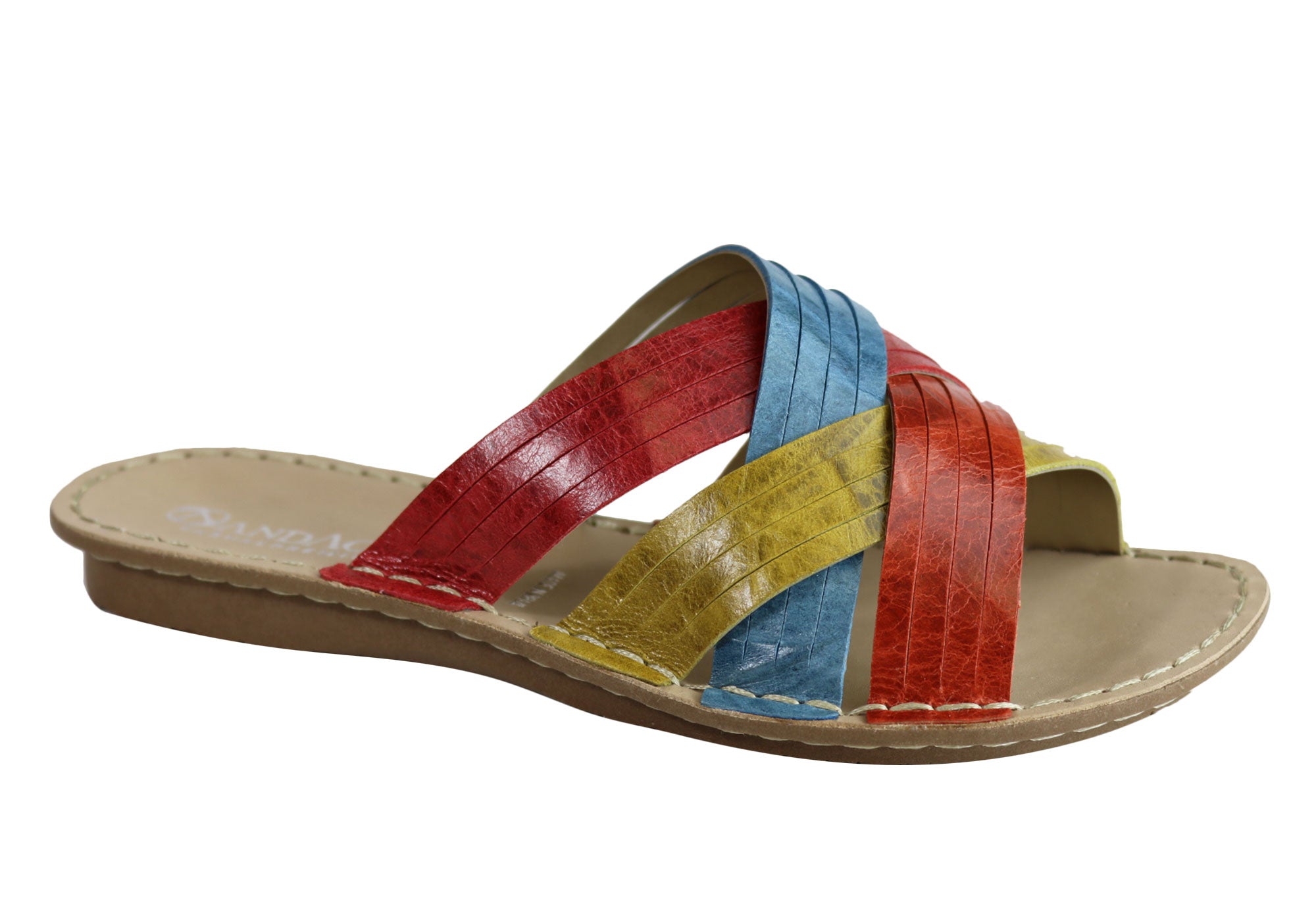 Andacco Memba Women's Comfortable Leather Slide Sandals - Handmade in Brazil - Perfect for Beach, Pool & Summer Vacations