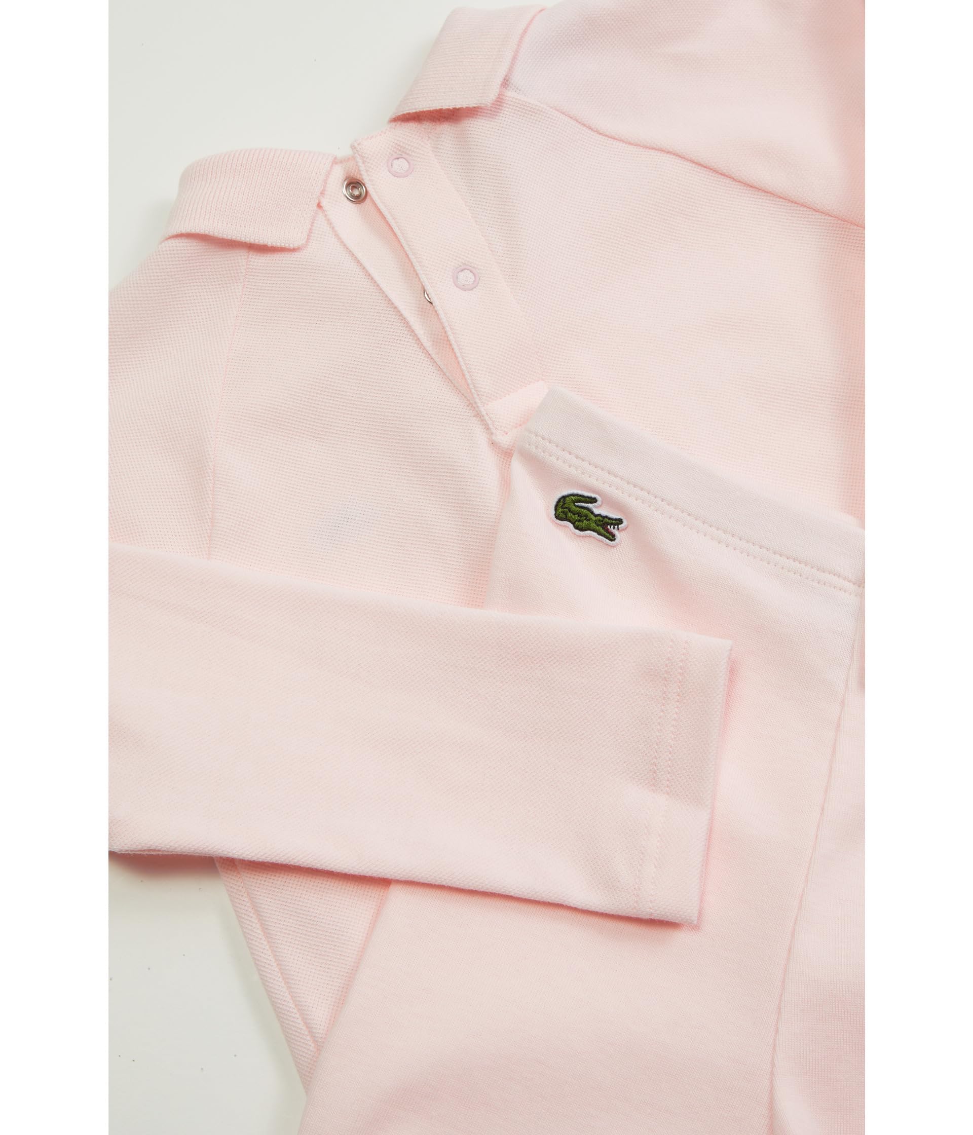 Lacoste Baby Girls Long Sleeve Collared PJ Set with Leggings - Cute Cotton Pajama Gift Set for Toddlers & Infants - Perfect for Bedtime, Christmas Gifts & Family Photos