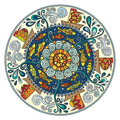 Vintage Turkish Persian Bohemian Mandala Area Rugs - Classic Court Style Handmade Home Decor Carpet for Living Room, Bedroom, Dining Room | Perfect for Floor Mats Under Coffee Table, Chair & Reading Nook