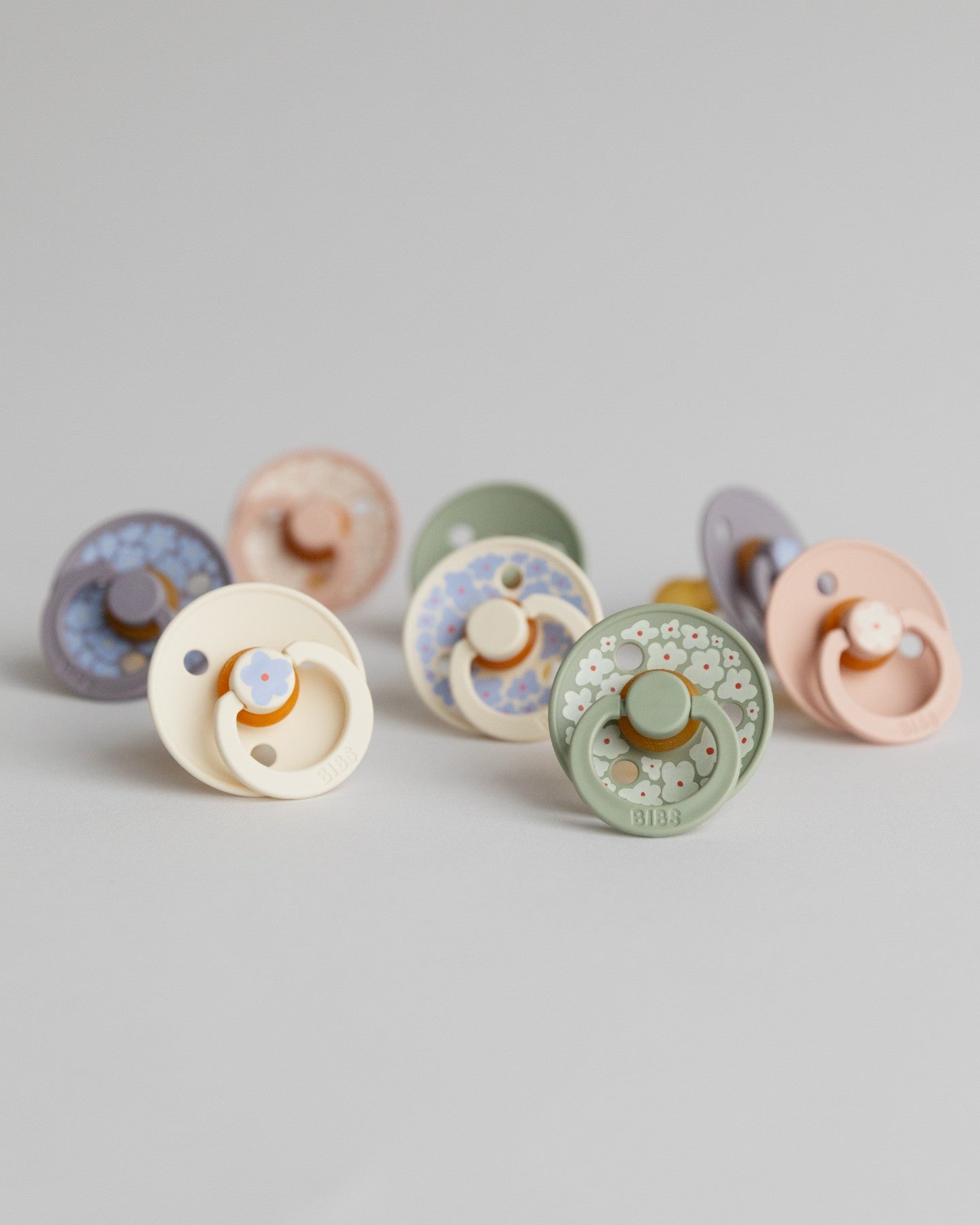 BIBS Studio Collection Jasmine Latex Pacifiers - Twin Pack (2-Pack) for Newborns & Babies - Soothing & Comforting for Day & Night Use