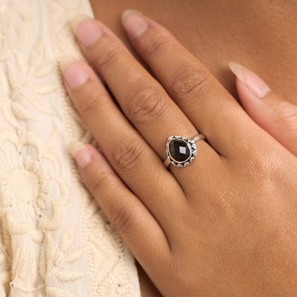Empyrean Onyx Ring for Men & Women - Elegant Black Onyx Stone Ring - Perfect for Gifts, Weddings & Everyday Wear