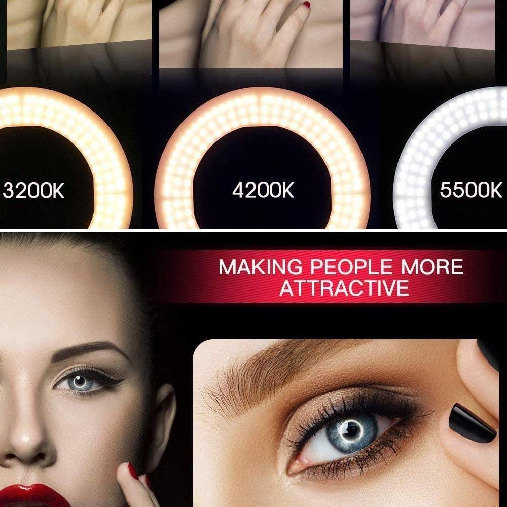 16cm Ring Light with Stand - LED Beauty Fill Light for Phone, Computer, Makeup, Jewelry & Food Photography - Perfect for Live Streaming, YouTube Videos & TikTok Content