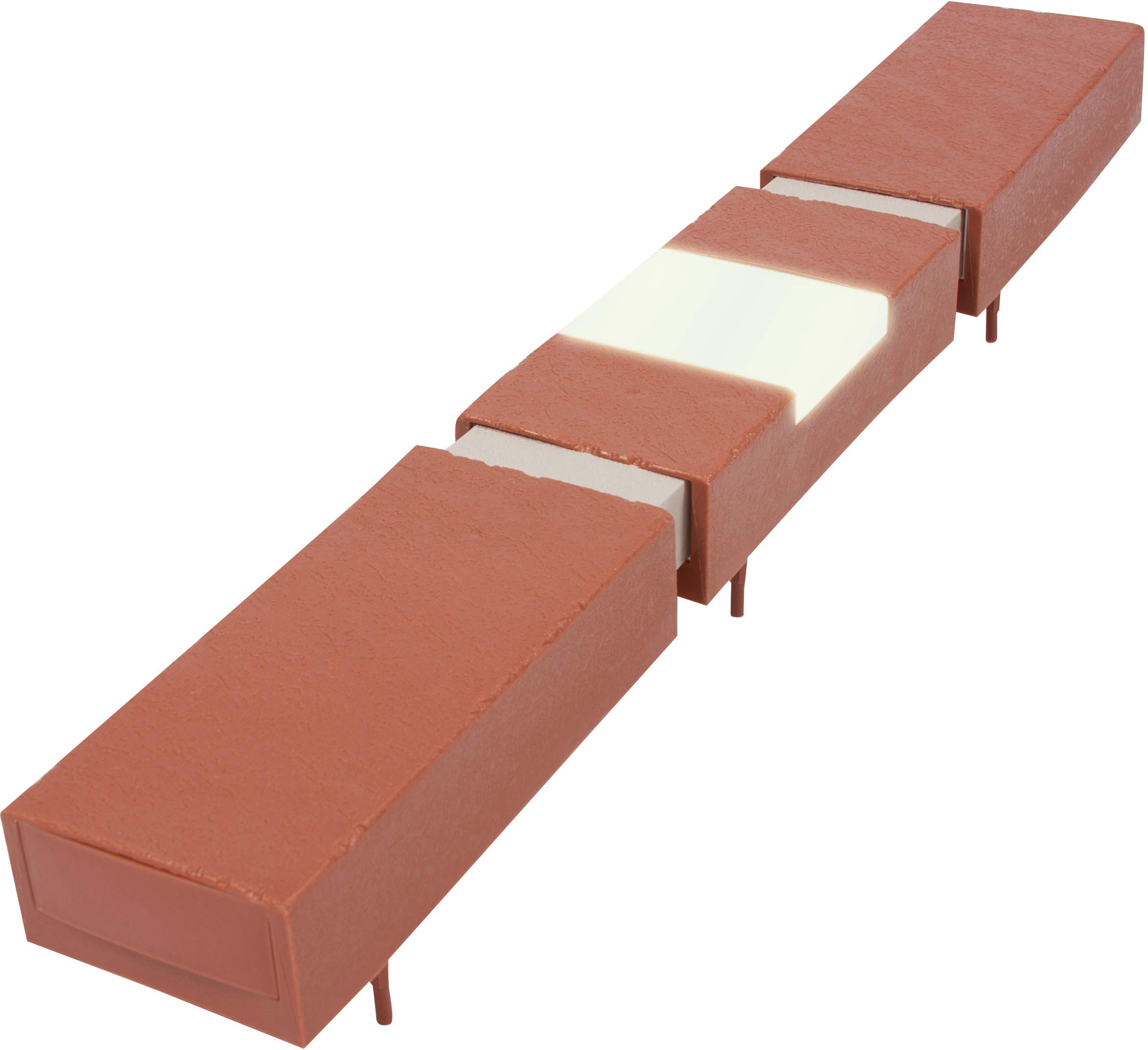 Decorative Plastic Brick Edging with 4 Built-In Solar Lights - 20-Foot Landscape Border Kit in Terra Cotta Orange (Argee RG820S) for Garden Pathways, Flower Beds & Yard Decor
