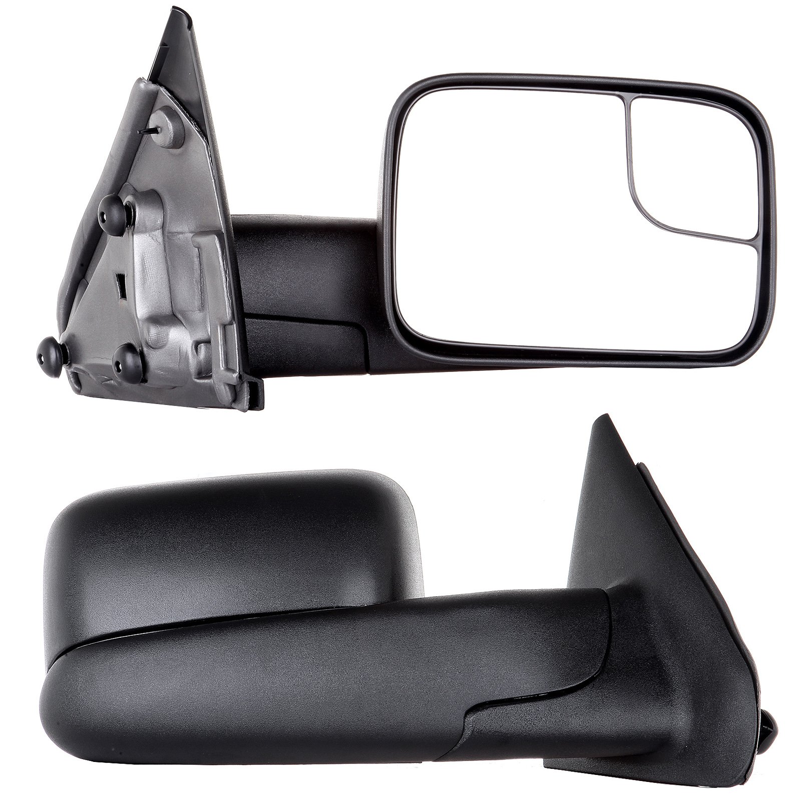 AUTOMUTO Power-Adjustable Towing Mirrors for Dodge Ram 1500/2500/3500 (1994-1997) - Black Non-Heated Mirrors for LH Driver & RH Passenger Side - Perfect for Towing Trailers, Boats & Heavy Loads