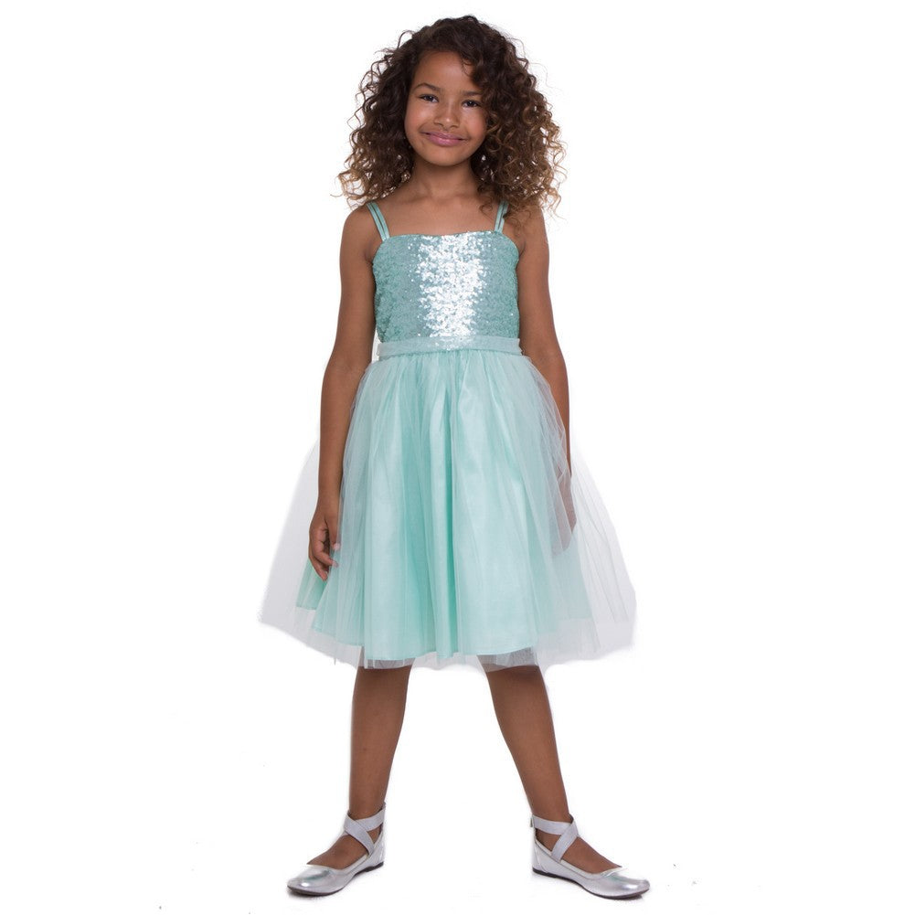 Elegant Mint Green Sequin Tulle Bridesmaid Dress for Big Girls - Junior Size 8-12 | Perfect for Weddings, Prom & Special Occasions