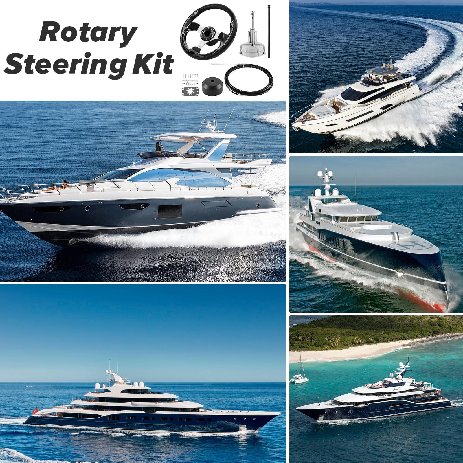 **10ft Boat Steering System Kit - 3/4