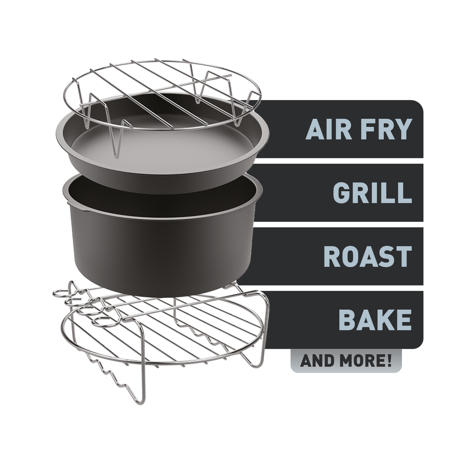Tefal XA1120 Air Fryer Accessory Set - 17cm (4-Piece) - Perfect for Baking, Roasting & Frying in Your Air Fryer