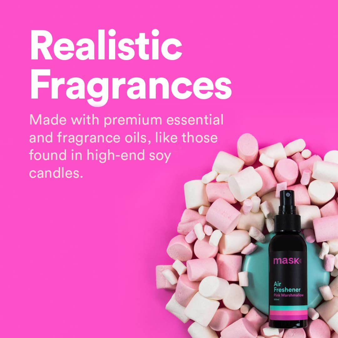 Long Lasting Air Freshener Spray - 10.2 Fl Oz Marshmallow Scent | Bathroom Deodorizer, Pet Odor Eliminator & Room Freshener | Travel Size for Home, Office & Car | Pack of 3