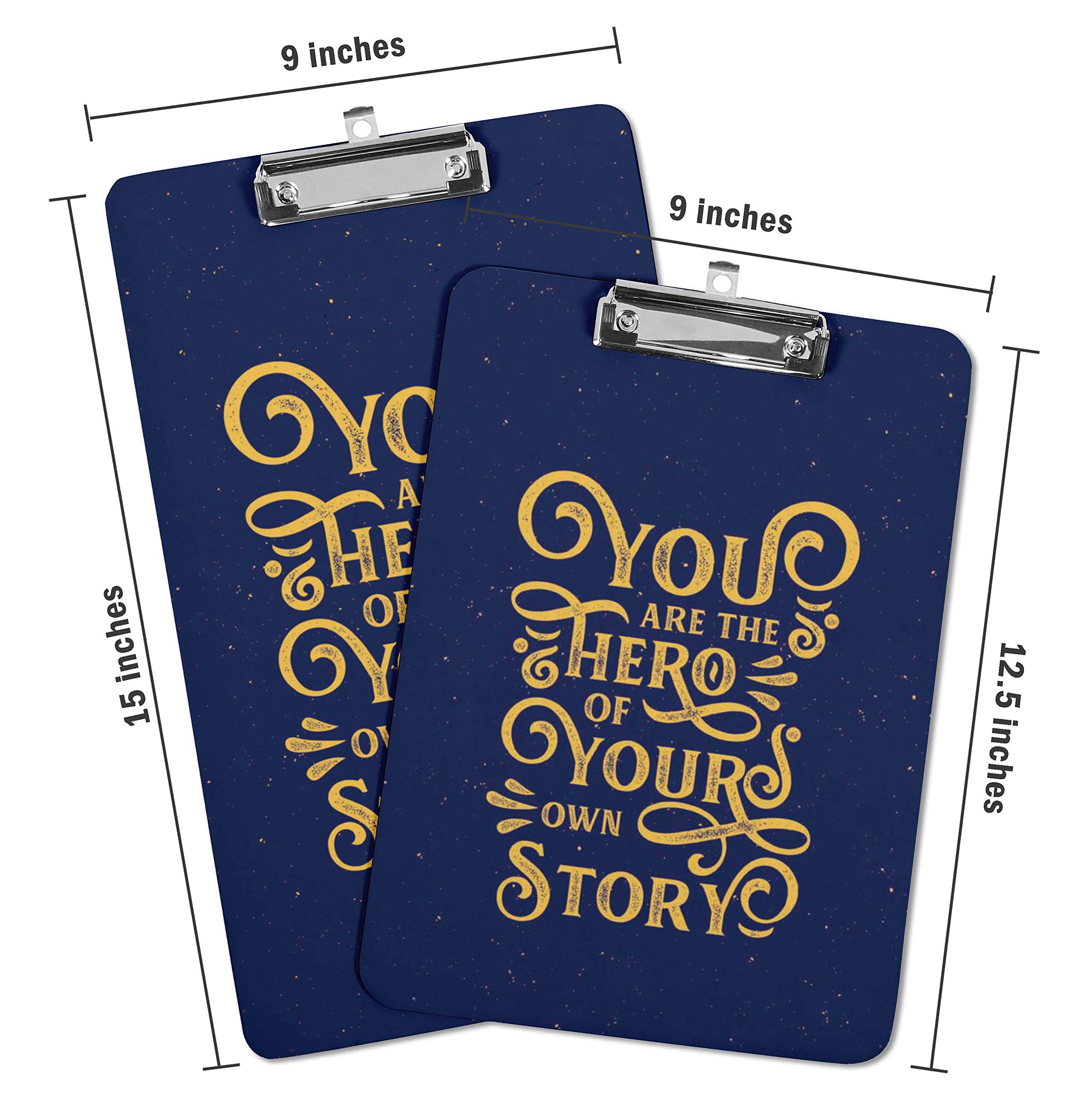 Double Sided Dry Erase Clipboard 9x15 - Letter Size with Free Marker & Duster for Office & School