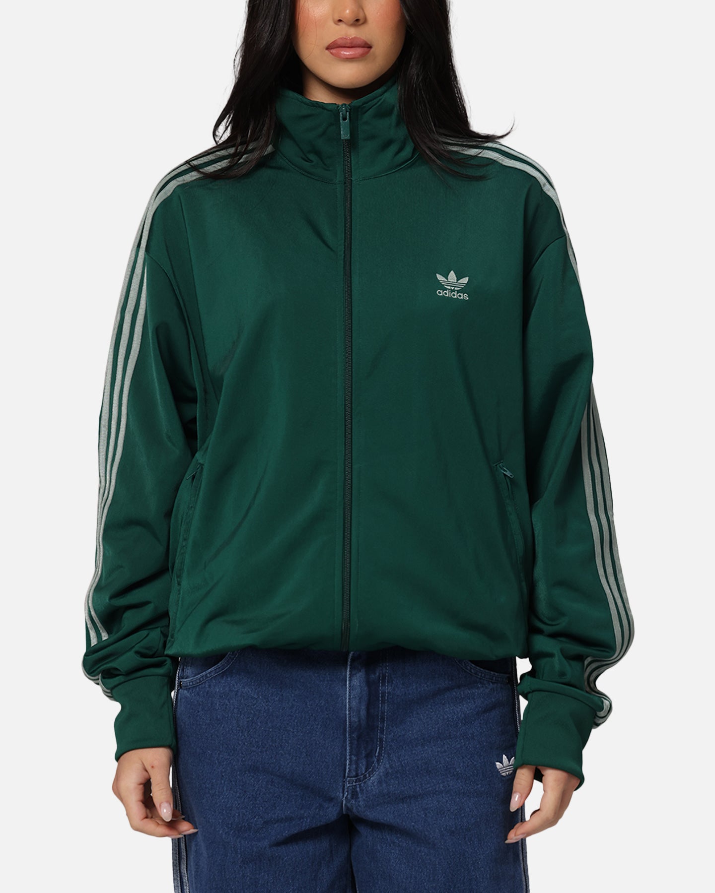 Adidas Firebird Track Jacket for Men & Women - Lightweight Green Windbreaker with Zipper for Running, Gym & Outdoor Sports