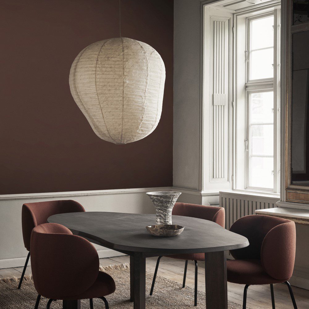 FERM LIVING Pumpkin Lampshade - Natural Rattan 80cm Pendant Light for Boho Home Decor, Living Room, Bedroom & Dining Room Lighting