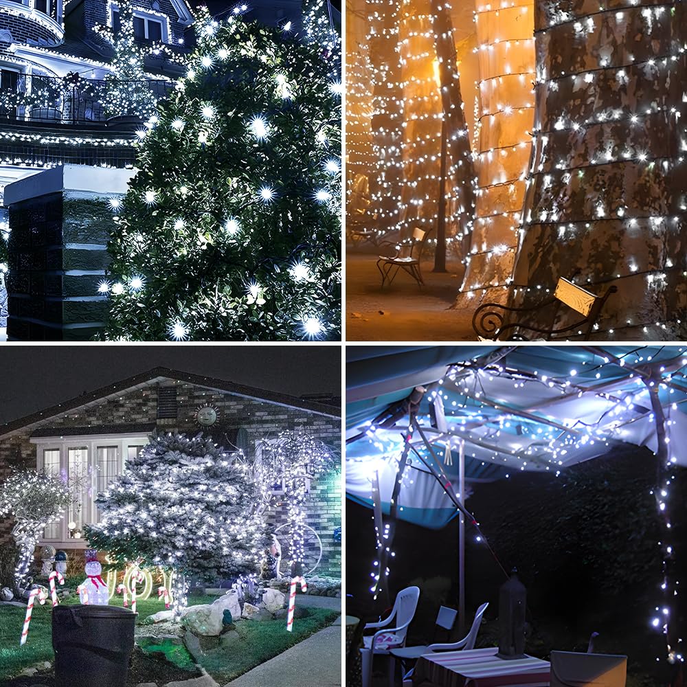 TIANG Solar String Lights - 2 Pack 400 LED Waterproof Outdoor Fairy Lights with 8 Modes (Cool White) | Perfect for Garden, Patio, Wedding, Christmas Tree & Party Decor | Solar Powered for Eco-Friendly Lighting