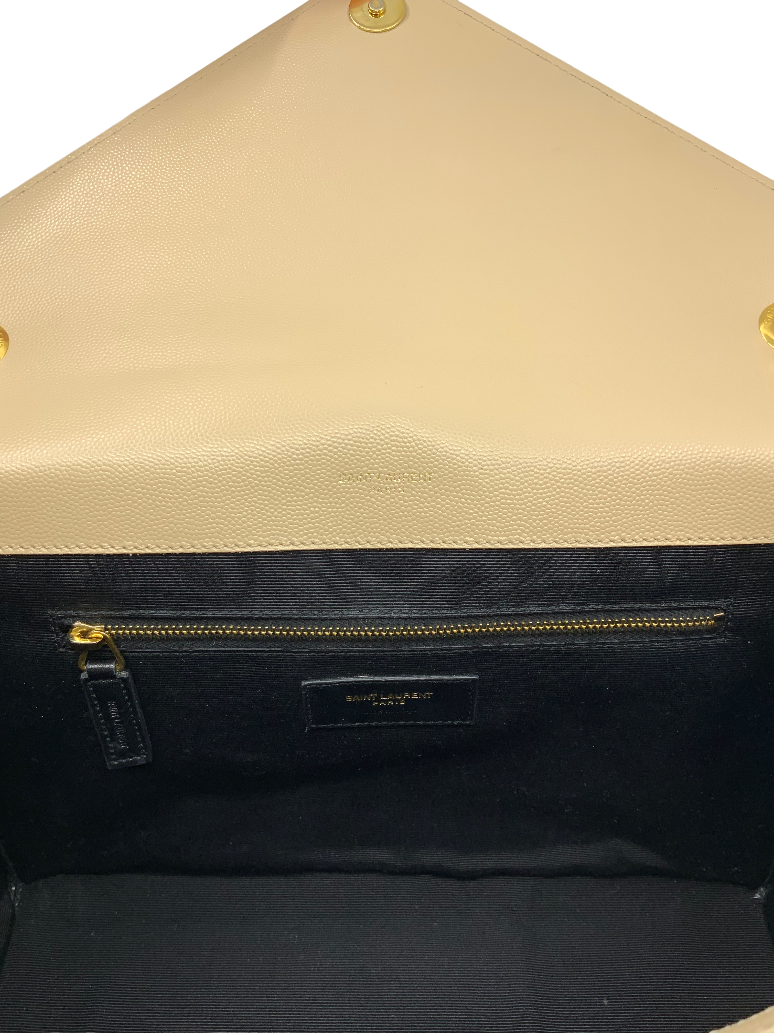 Saint Laurent Matelassé Large Monogram Envelope Flap Bag - Luxury Designer Crossbody Purse for Women, Perfect for Evening Parties & Date Nights