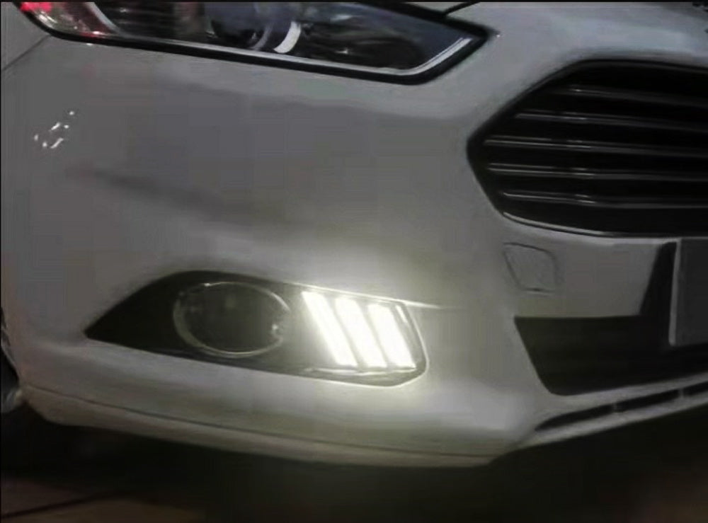 2013-2016 Ford Fusion LED Daytime Running Light Fog Bezel Replacement - Exact Fit DRL Lights for Improved Visibility & Safety (Perfect for Night Driving, Foggy Conditions & Enhanced Style)