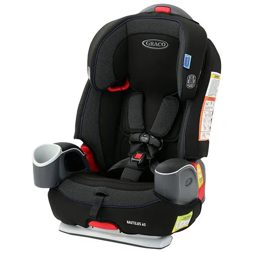 Nautilus 65 3-in-1 Convertible Harnessed Booster Car Seat for Toddlers & Kids - Black | Safe & Comfortable for Travel, School & Family Road Trips