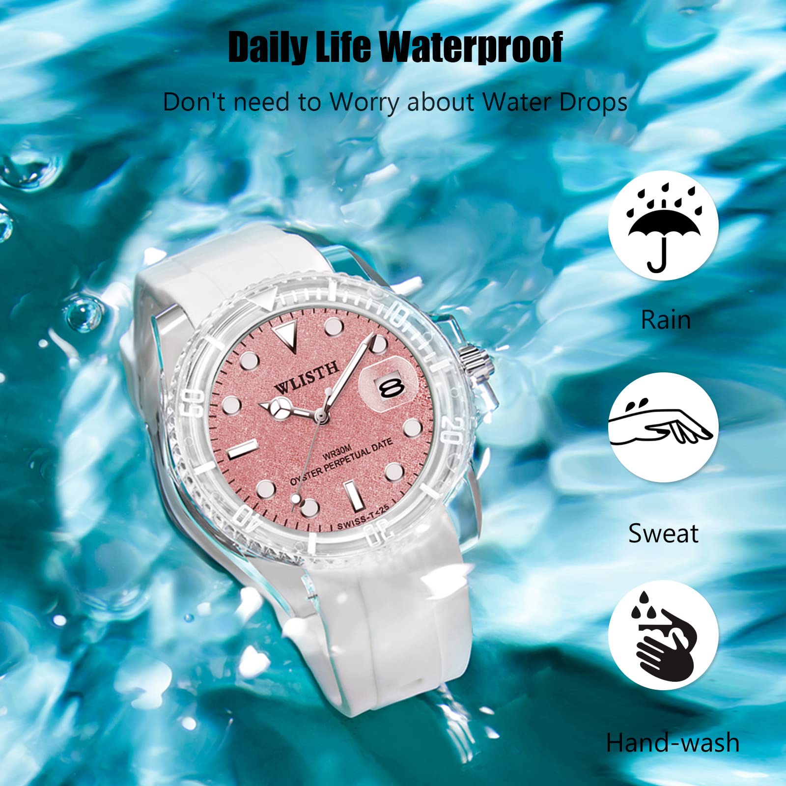 RORIOS Women's Waterproof Analog Watch - Fashion Sport Watch for Running & Swimming