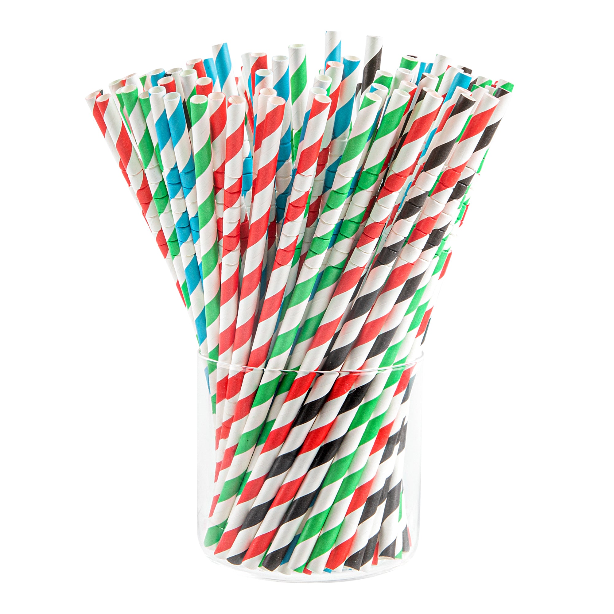 Biodegradable Paper Straws 100-Pack - 6mm x 7 3/4