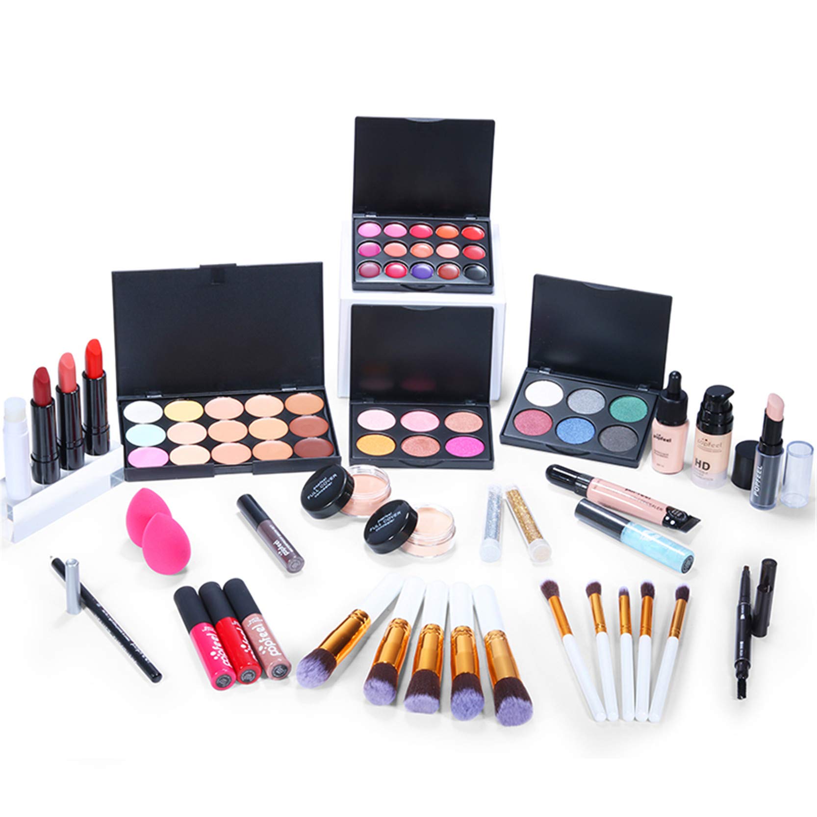 FantasyDay Complete Makeup Kit - Christmas Makeup Gift Set with Eyeshadow, Lipstick, Brushes, Contour Stick, Concealer, Mascara, Blush & Powder | Perfect for Holiday Gifts, Birthday Presents & Makeup Lovers
