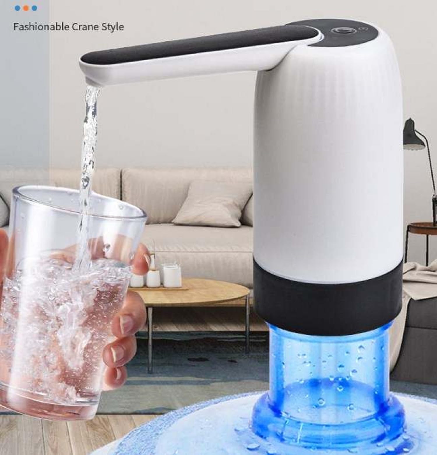 Rechargeable 20L Water Dispenser Pump for Bottom Loading Bottles - Portable USB Charging Automatic Drinking Water Dispenser with Folding Design | Perfect for Home, Office, Camping & Travel Use
