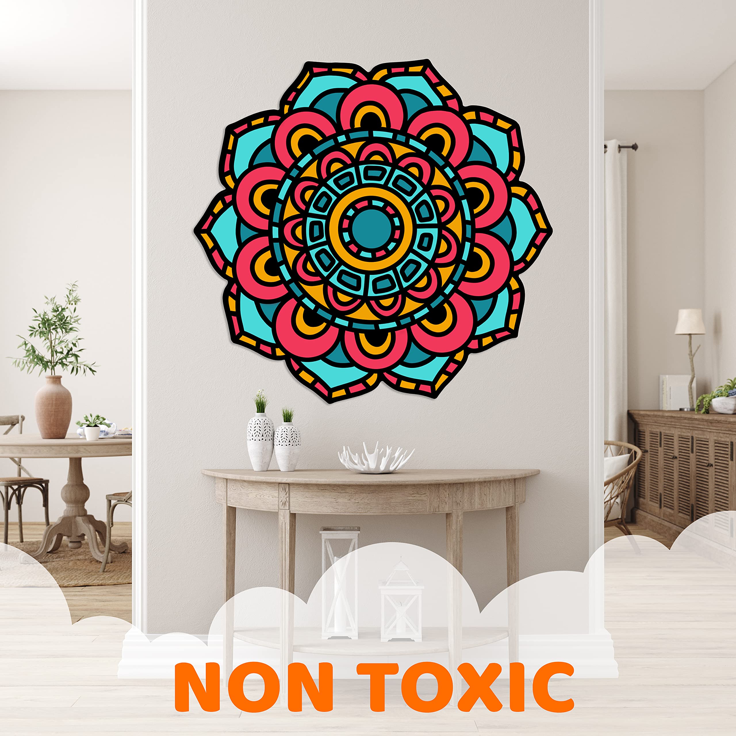 Custom Name Mandala Wall Decal - Handmade Art Sticker for Nursery, Bedroom & Home Decor | Perfect for Kids Rooms, Living Spaces & Gift Giving