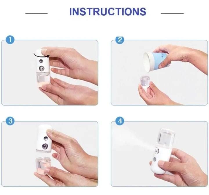 Portable Nano Facial Mister - Mini Cool Mist Steamer for Hydrating, Moisturizing & Pore Cleaning | Skin Care, Makeup & Eyelash Extensions | Perfect for Summer Cooling & Travel (Pink)