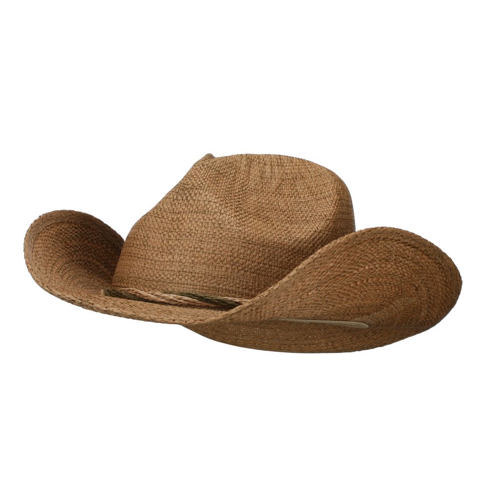 Vintage Western Cowboy Hat for Men - Genuine Leather Rancher Hat with Adjustable Chin Strap - Perfect for Country Rodeos, Music Festivals & Outdoor Adventures